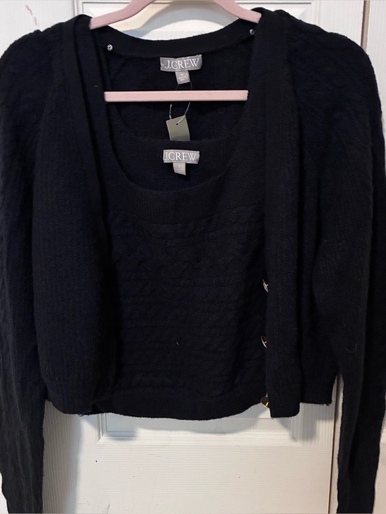J. Crew Sweaters - J. Crew Black Cable-Knit Sweater Tank and Cardigan Set NWT